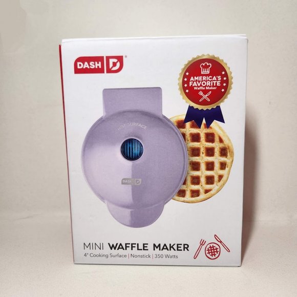 NEW Dash 4" MINI WAFFLE MAKER Dual non-stick VALENTINES DAY GIFT Birthday gift - Picture 1 of 4